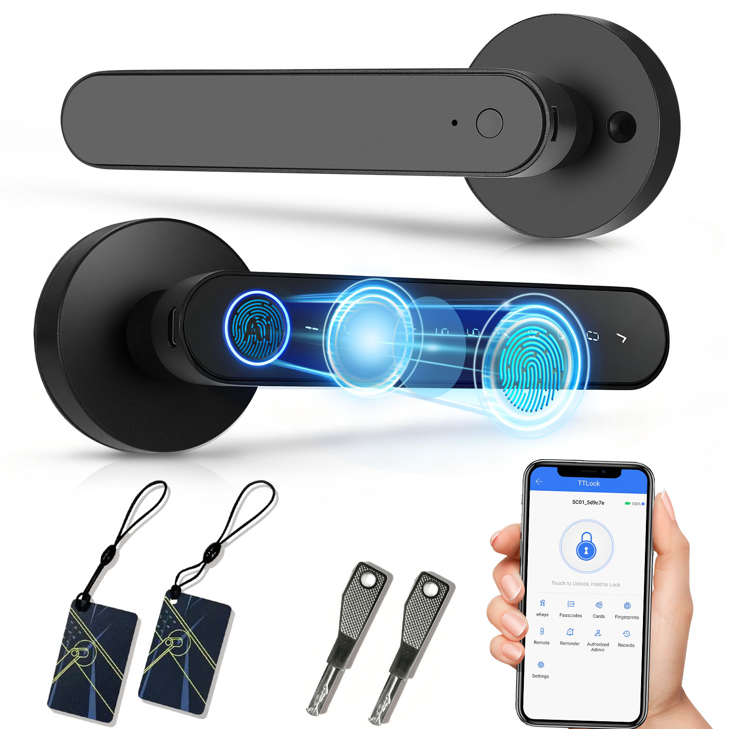 Smart Home Technology - قفل ذكي ببصمة الإصبع مع تطبيق