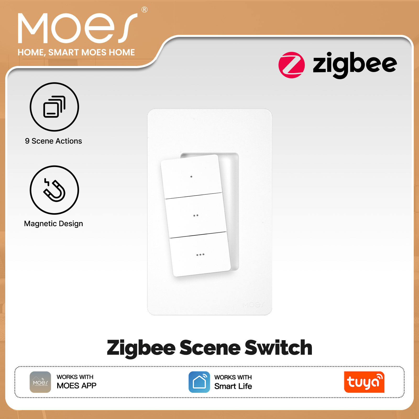 Smart Light Switch - مفتاح مشهد لاسلكي ذكي MOES Tuya