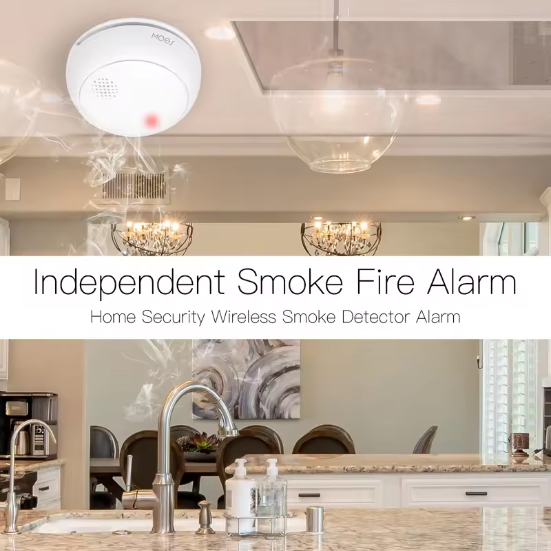 كاشف دخان ذكي لاسلكي من MOES ي - مراجعة Smart Smoke Detector وسعره