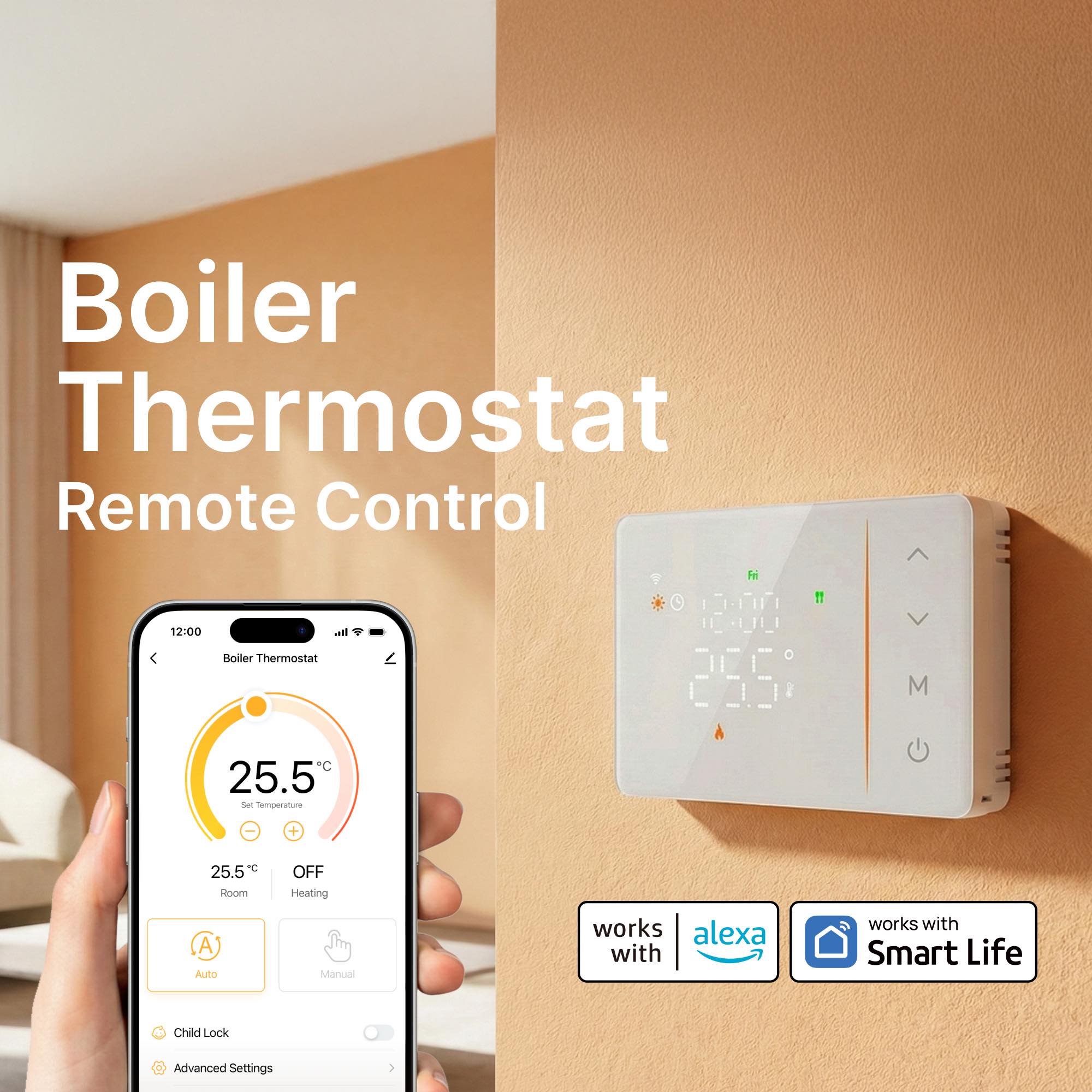 مفتاح ترموستات ذكي يعمل بالبطا - مراجعة Smart Home Thermostat وسعره