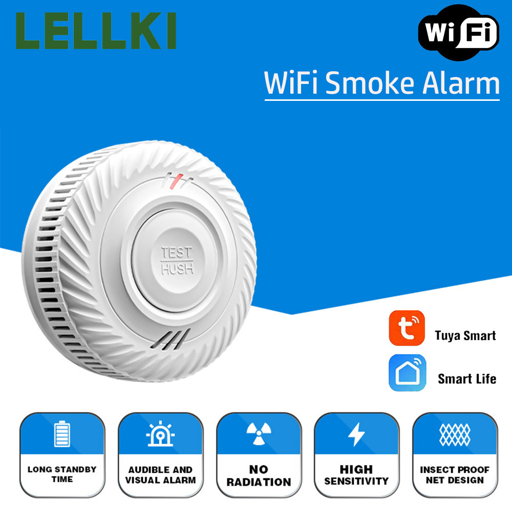 كاشف دخان واي فاي من LELLKI بع - مراجعة Smart Smoke Detector وسعره