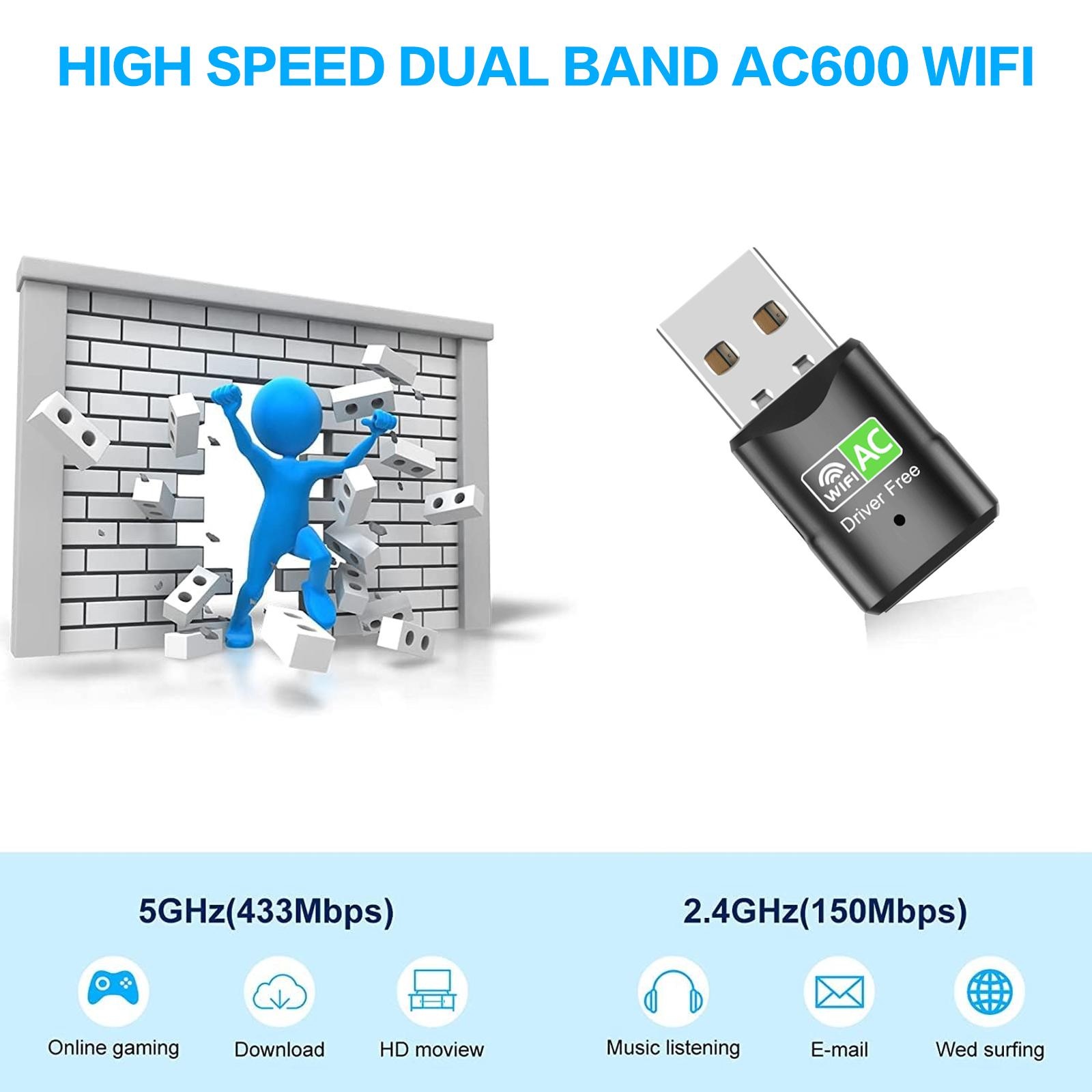 محول واي فاي USB AC600، ثنائي  - مراجعة Smart Home For Pc وسعره